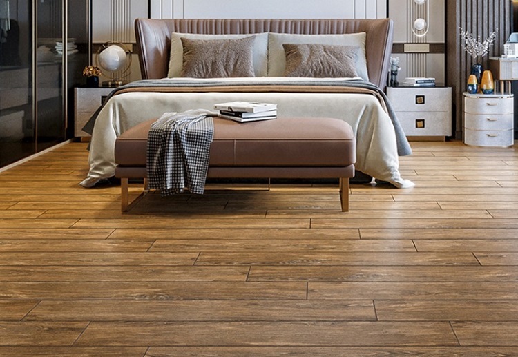 Gạch lát nền 60x60 giả gỗ cho phòng ngủ ấm cúng
