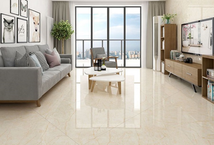 Mẫu gạch lát nền 50x50 bề mặt bóng kính