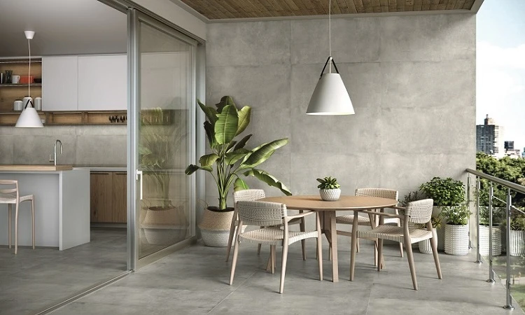 Mẫu gạch ốp tường 40x80 hiệu ứng xi măng