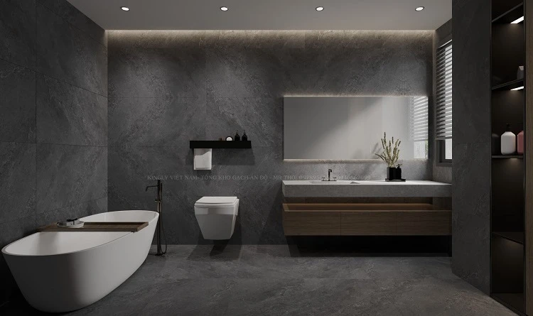 Mẫu gạch ốp tường 60x120 hiệu ứng xi măng