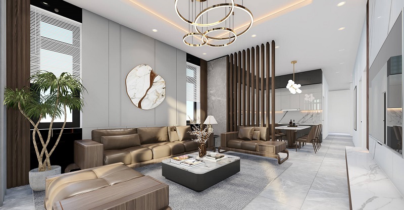 Phối màu gạch lát nền với tường giúp tăng khả năng phản xạ ánh sáng