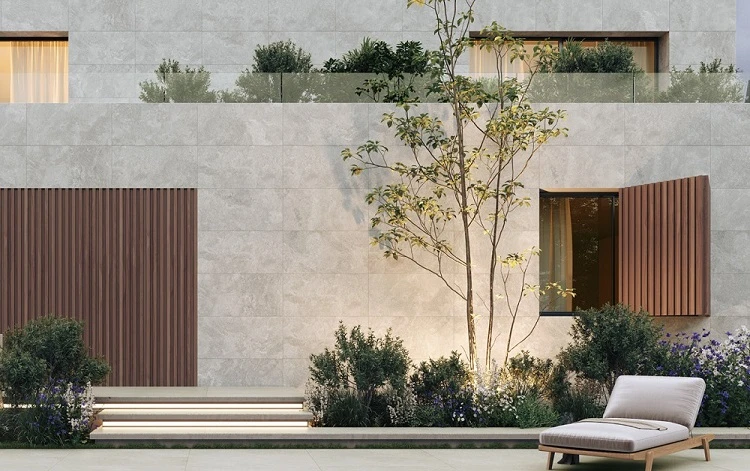 Ứng dụng gạch 40x80 ốp tường ngoại thất