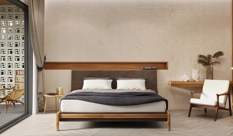 Ứng dụng gạch 40x80 ốp tường phòng ngủ