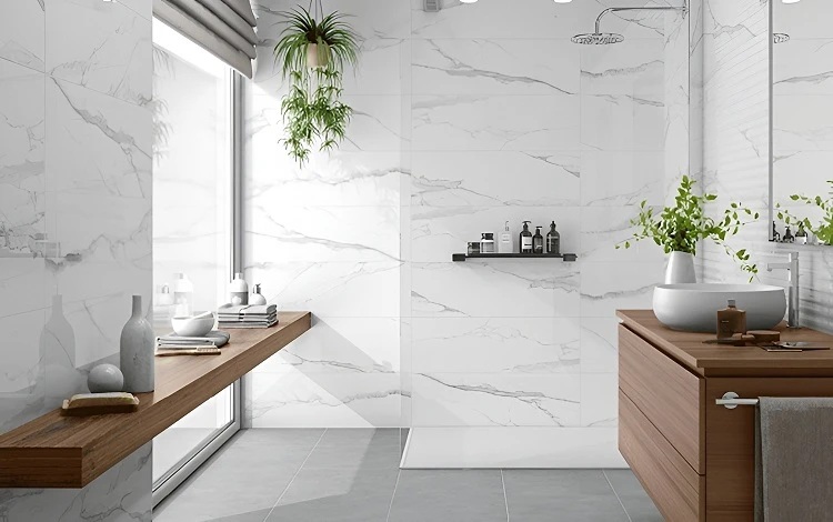 Chọn gạch ốp tường phòng tắm dựa vào màu sắc và ánh sáng