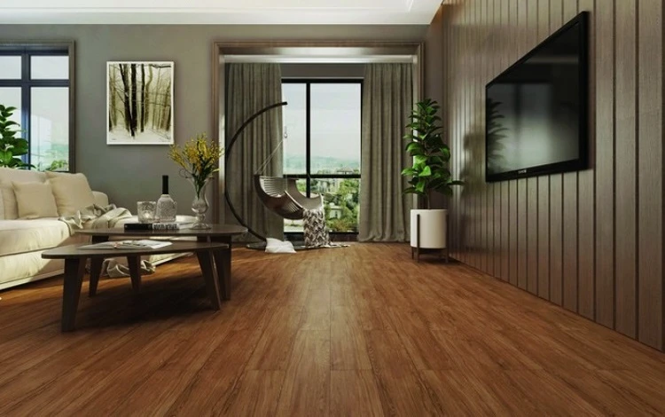 Gạch ốp lát 100x100 vân gỗ đem lại cảm giác ấm cúng