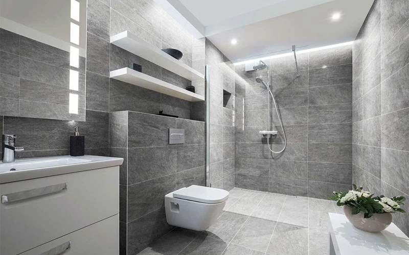 Gạch ốp tường bề mặt nhám tối giản