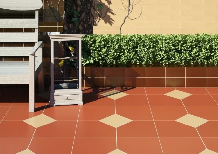 Mẫu gạch đất nung mộc mạc, cổ điển lát sân vườn