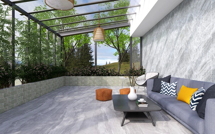 Mẫu gạch giả vân đá tự nhiên ốp lát ban công