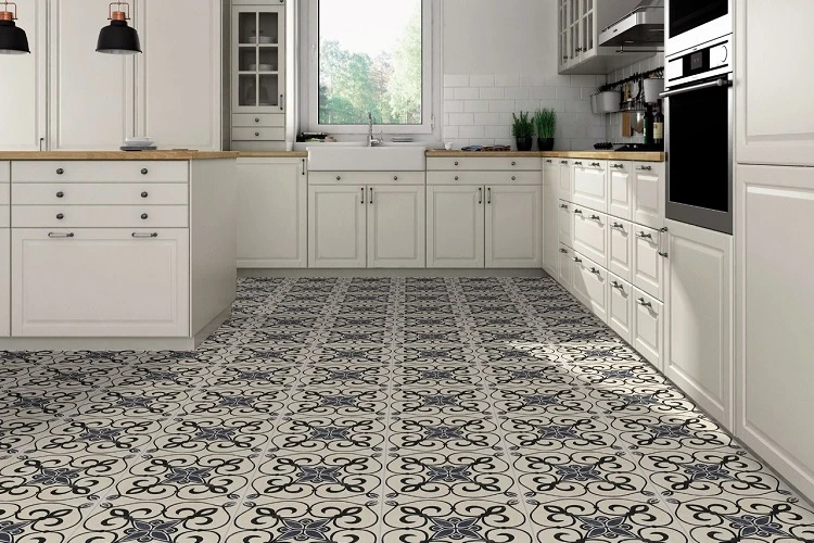 Mẫu gạch họa tiết để lát nền nhà bếp