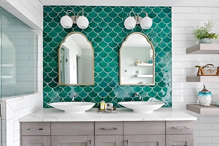 Mẫu gạch Mosaic độc đáo ốp tường phòng tắm