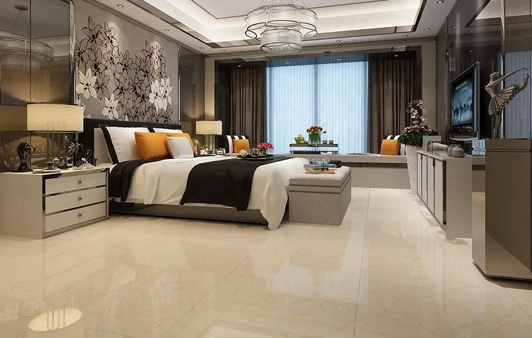 Ứng dụng gạch ốp lát khổ lớn 100x100 cho phòng ngủ