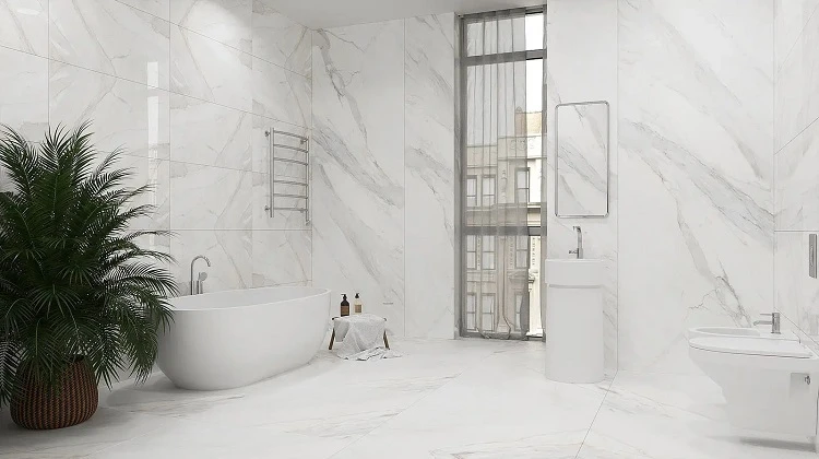 Ứng dụng gạch ốp lát khổ lớn 100x100 cho phòng tắm