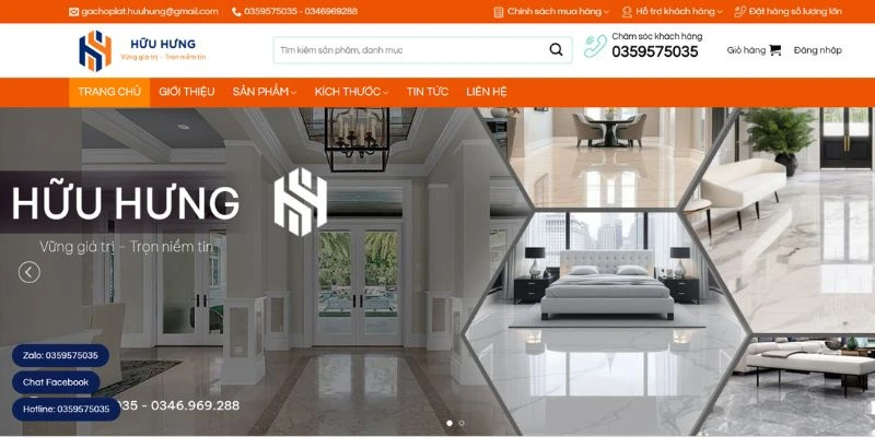 Hữu Hưng cung cấp các sản phẩm gạch ốp lát uy tín, chất lượng.