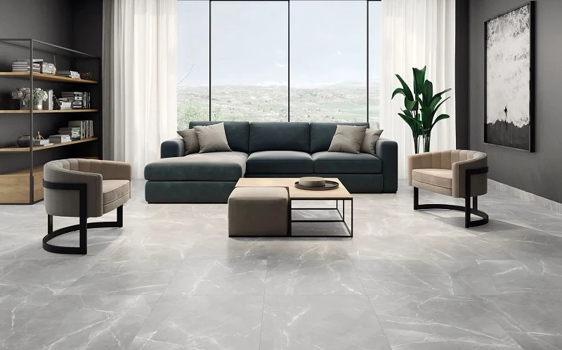 Mẫu gạch vân mây với bề mặt nhám lát nền nhà đẹp cho phòng khách
